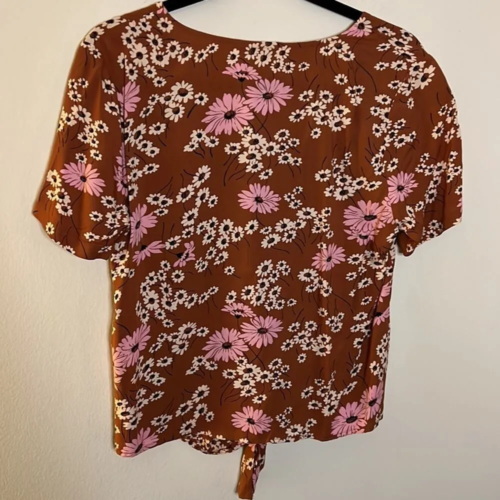 Madewell Novel Tie-Front Top in Hillside Daisies Size M - Image 6