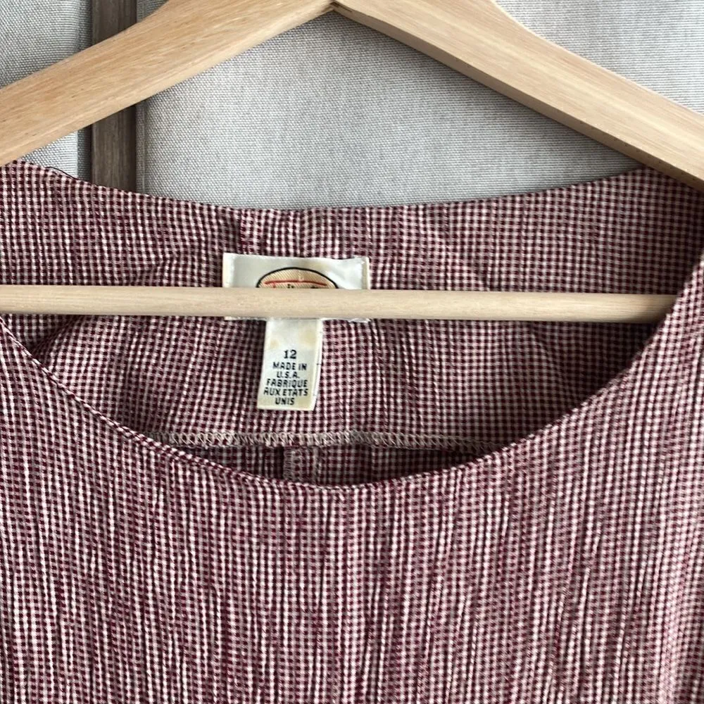 Talbots red plaid modest dress and blouse 90s set - Image 6