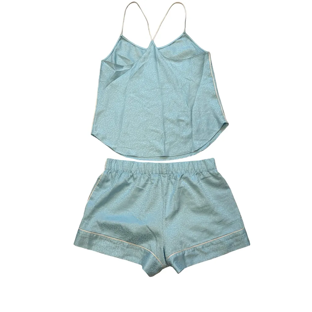 Victoria's Secret Light Blue Leopard Pajama Set, Sz S - Image 3