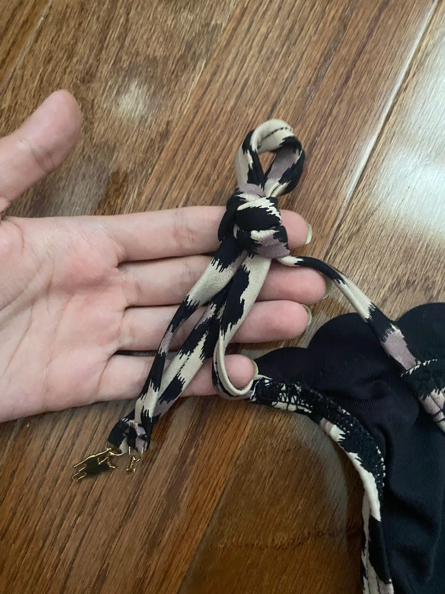 NEW YORK Leopard-Print side tie scalloped bikini bottoms - Image 4