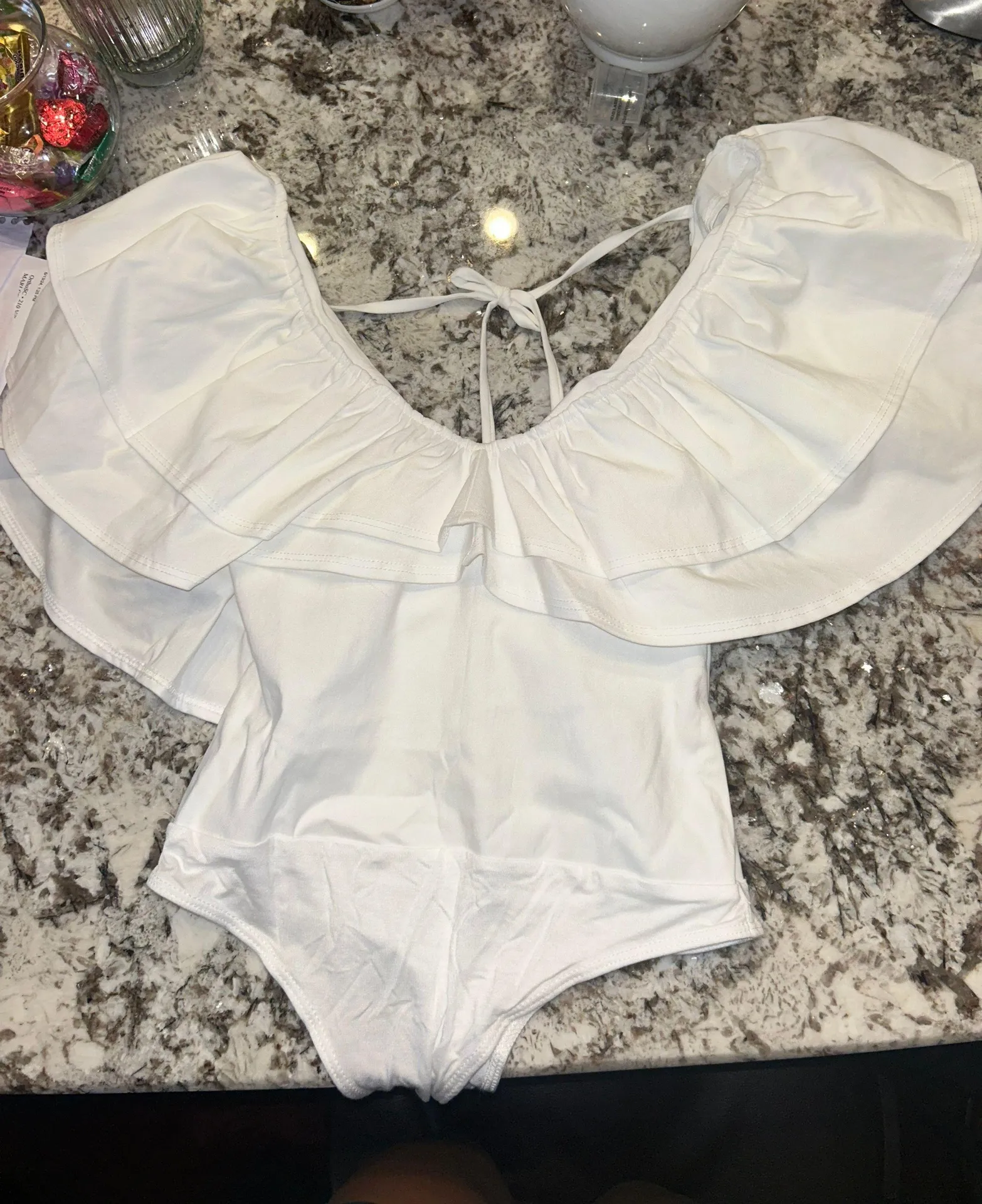 White Ruffle Bodysuit - Image 3