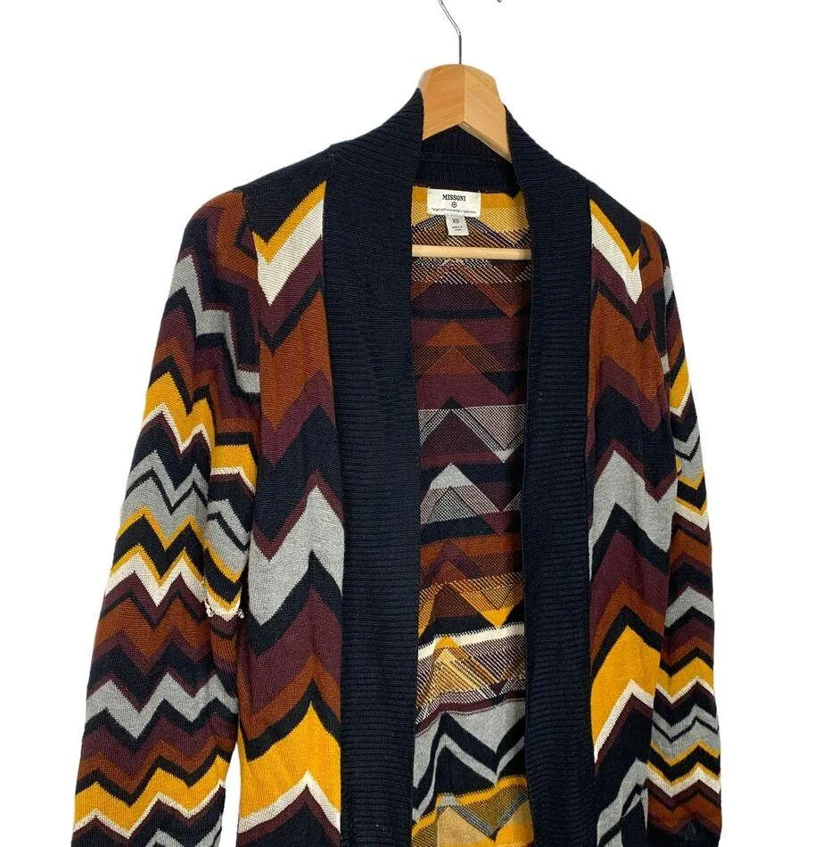 Missoni For Target Chevron Zig Zag Knit Cardigan XS Brown - Image 2