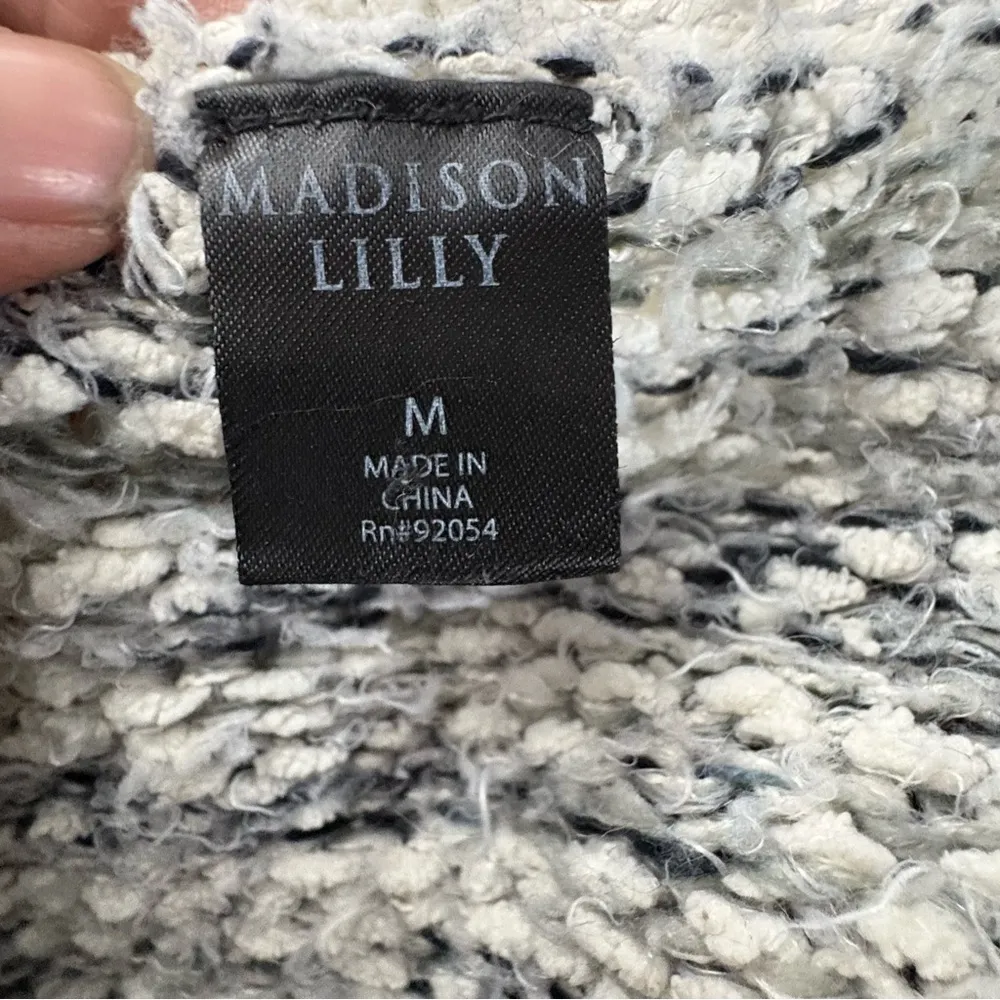 Madison Lilly Sherpa cardigan, Sherpa hoodie, woman’s sweater, size medium Gray - Image 14