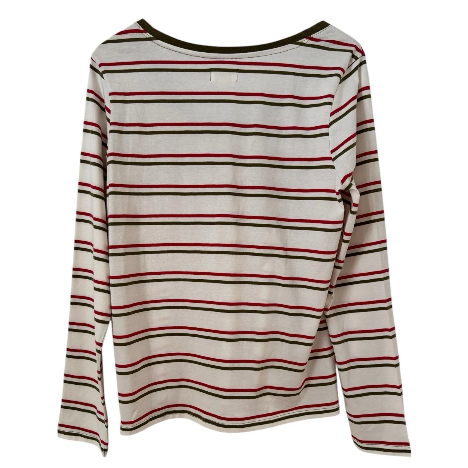 Pact Women’s Organic Cotton Softspun Long Sleeve Striped T-shirt Size Large - Image 2