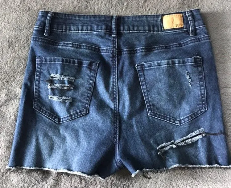 Ripped Jean Shorts Blue Size 8 - Image 2