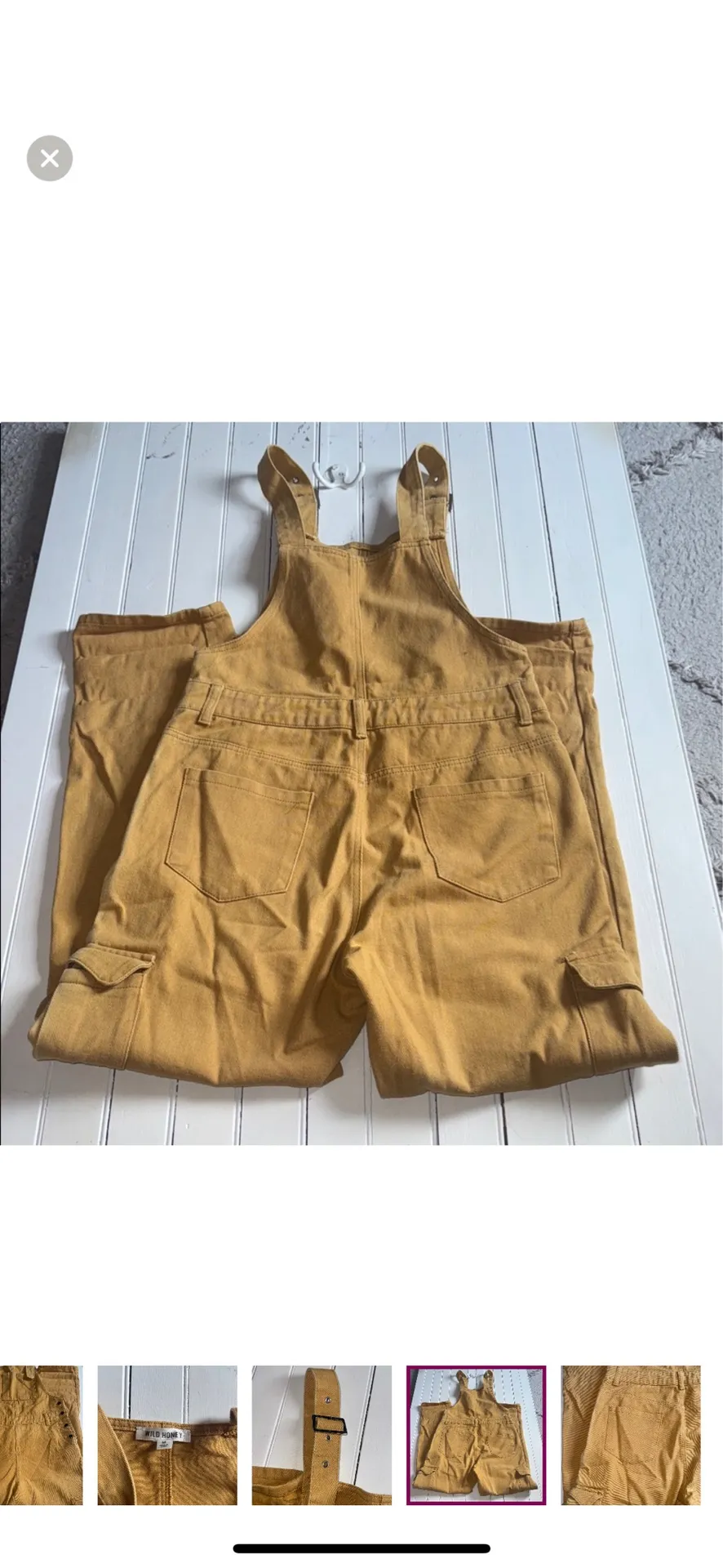 Wild Honey Overalls Mustard Yellow Size M - Image 9