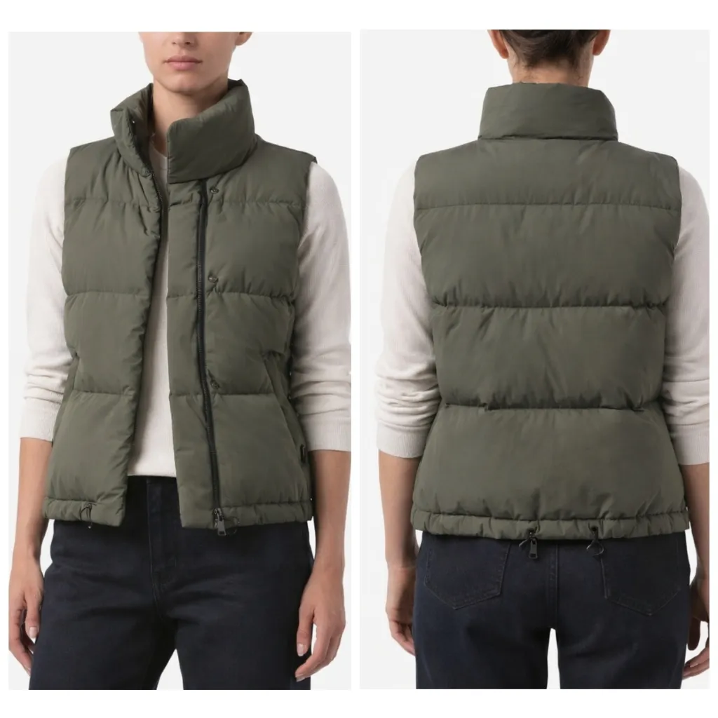 James Perse Yosemite Down Puffer Vest Olive Green Size 4 US XL  F329 - Image 2