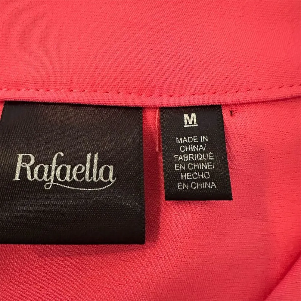 Rafaella Women's Pink Button-Up Jacket Size M 3/4 Sleeve Collarless - Image 10