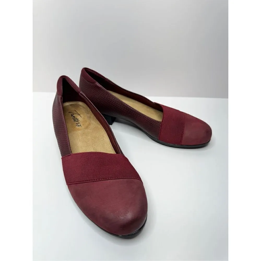 Trotters Loafers Womens Size 5 Red Wine Leather Padded Slip On Casual Shoes NEW - Image 8