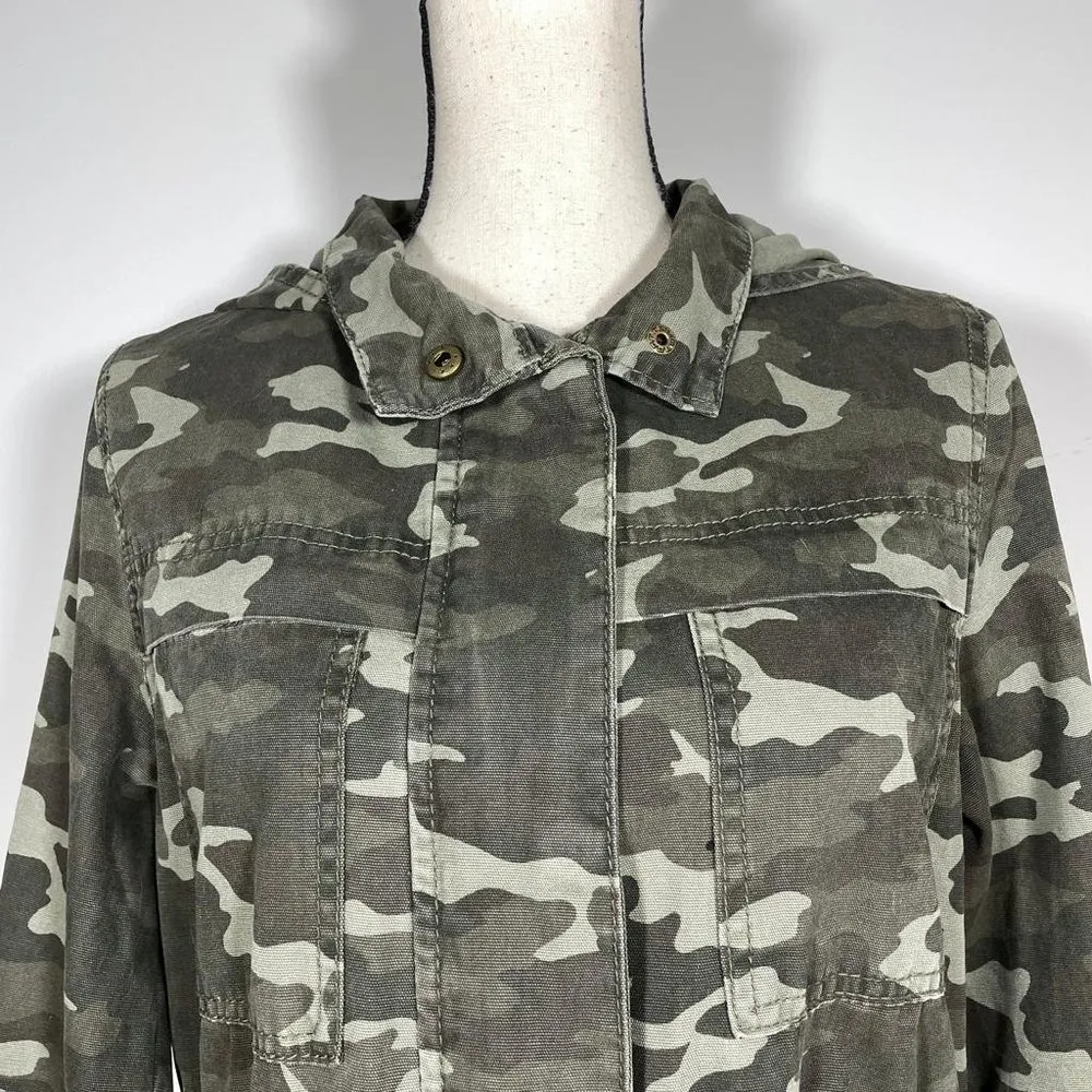Universal Threads Camo Hooded Full Zip Up Drawstrings Long Sleeve Jacket S - Image 3