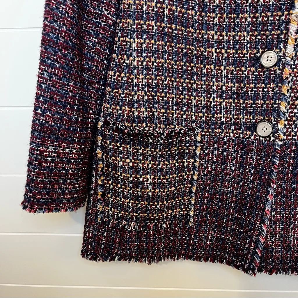 Rebecca Taylor Blanket Woven Tweed Jacket Blazer Size 2 - Image 5