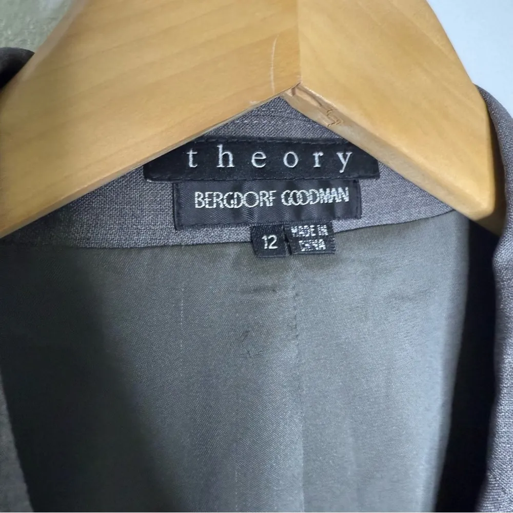 Theory Gabe B Tailored Blazer Women’s Size 12, Gray Wool - Image 5