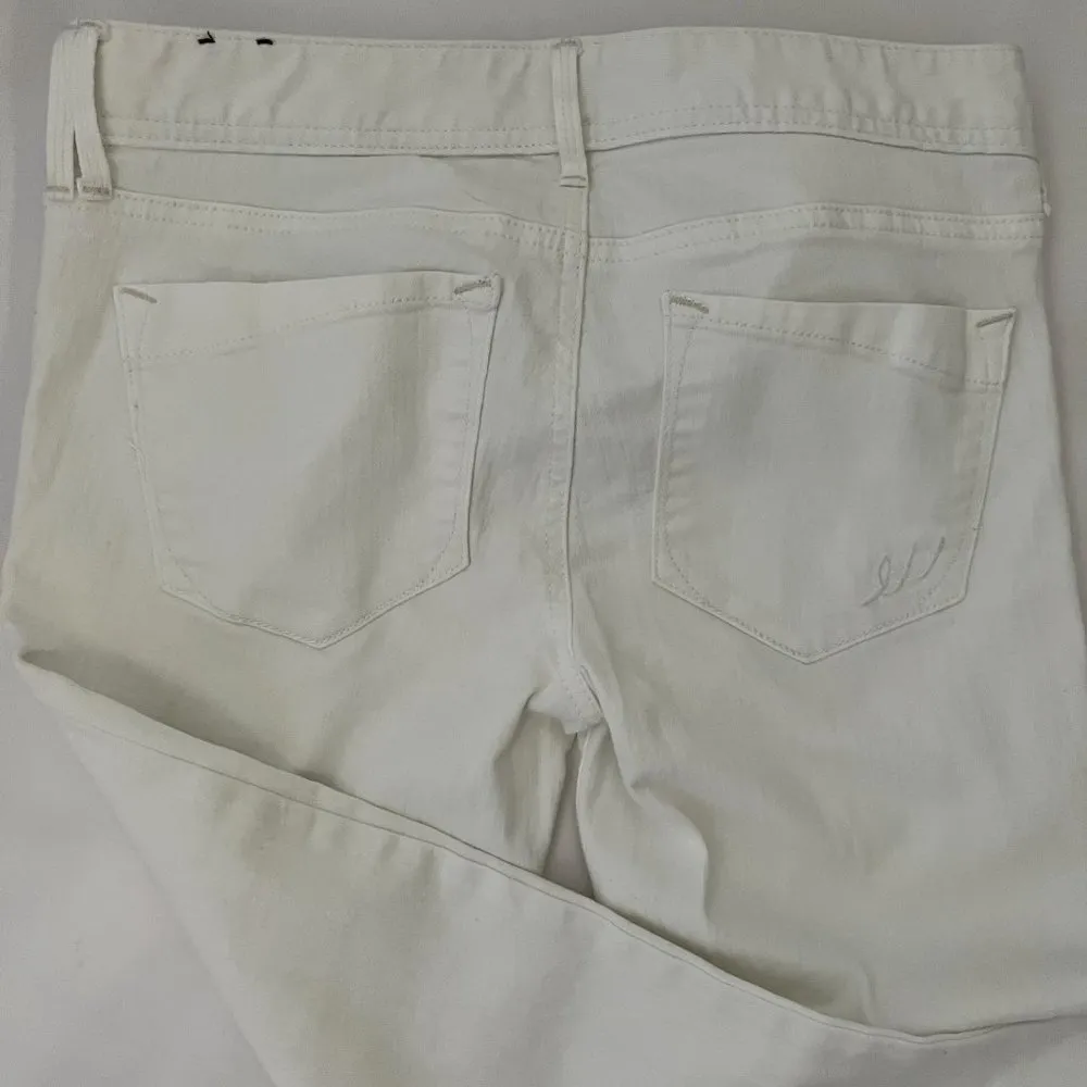 Express Cropped Skinny Jeans in White - Image 4