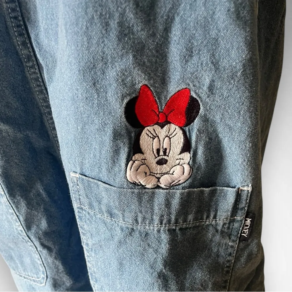 DISNEY UNLIMITED JERRY LEIGH Vintage Denim Embroidered Jumper Dress LG | EUC - Image 5