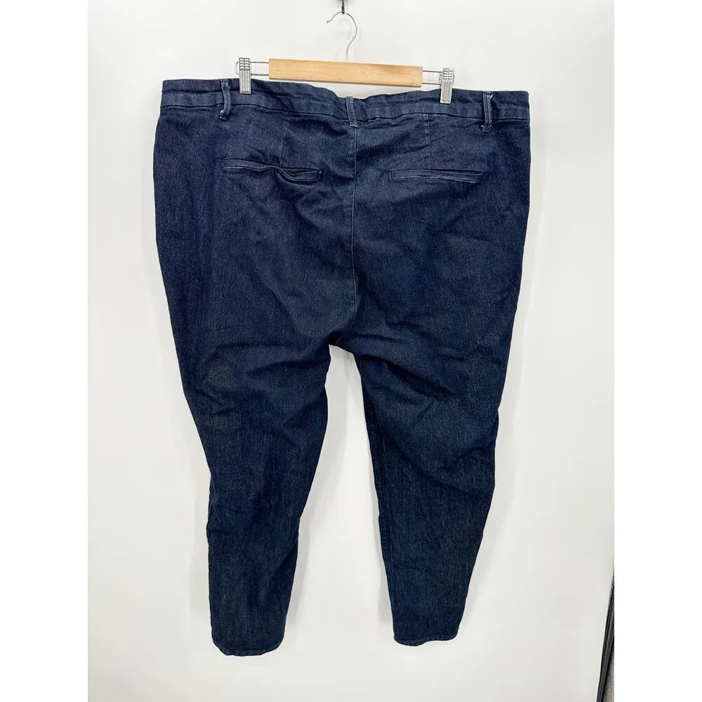 Modcloth Dark Wash Denim Jeans Skinny Women Size 26R Front Pleat Cotton Stretch - Image 2