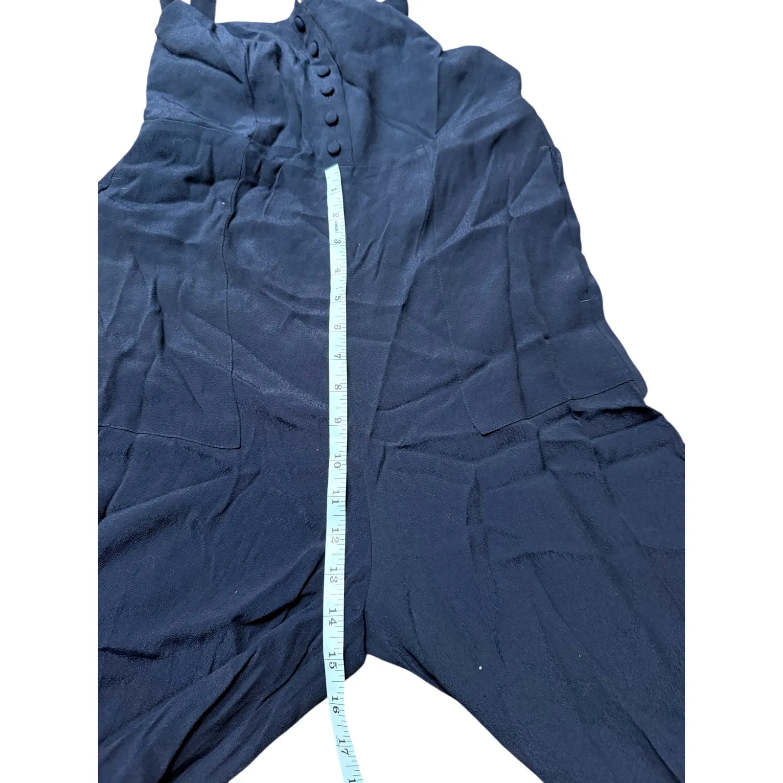 Madewell Navy Blue Button Front Wide Leg Jumpsuit Size 00 - Image 8