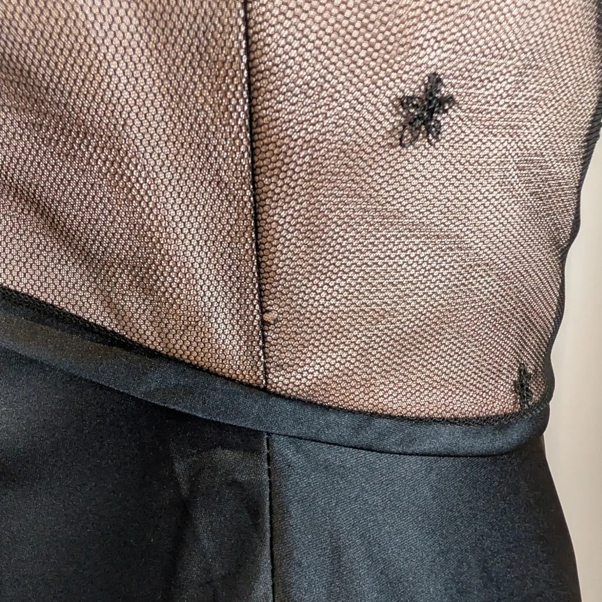 Vintage Jim Hjelm Occasions Black Satin & Lace Gown Size M - Image 6