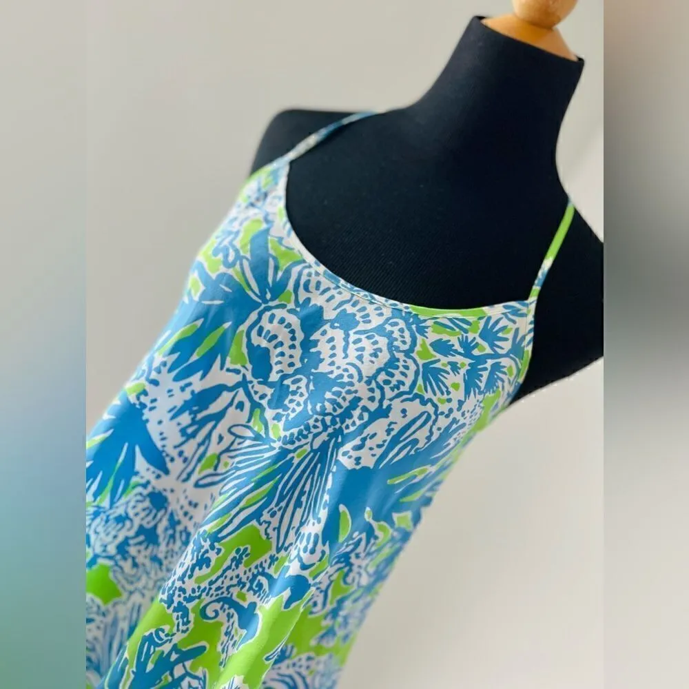 Lilly Pulitzer Maisy Top Limeade Biggest Fan Women's XS Adjustable Silk Cami - Image 3
