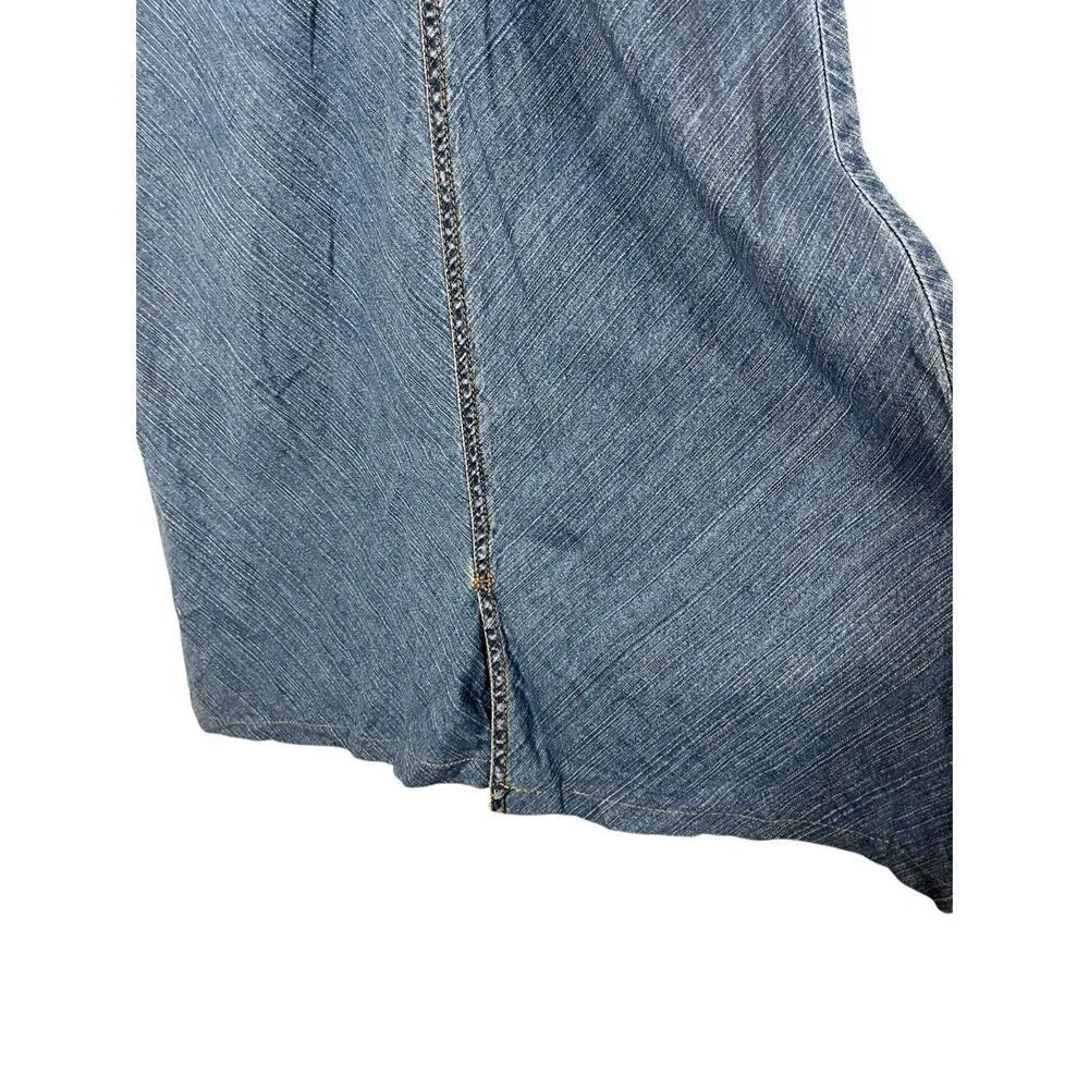 Vintage Faded Glory Y2K‎ Denim Midi Dress Size 12 - Image 8