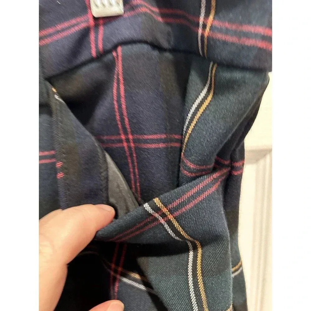 Christopher‎ & Banks Pants Womens 16 Green Plaid Mid-Rise Holiday Party Festive - Image 4