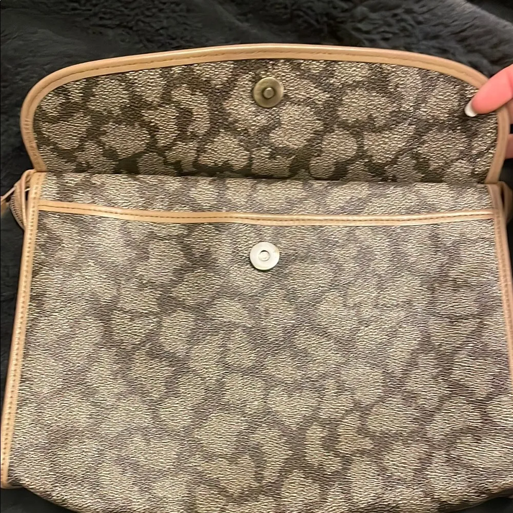 Yves Saint Laurent Brown and Gray Monogram Clutch - Image 5