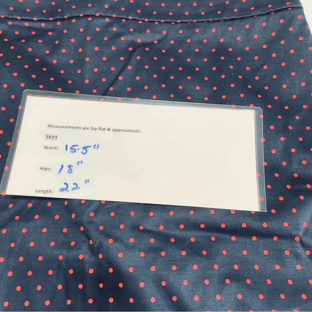J. Crew navy blue red polka dot “ the pencil skirt “ size 6 - Image 6