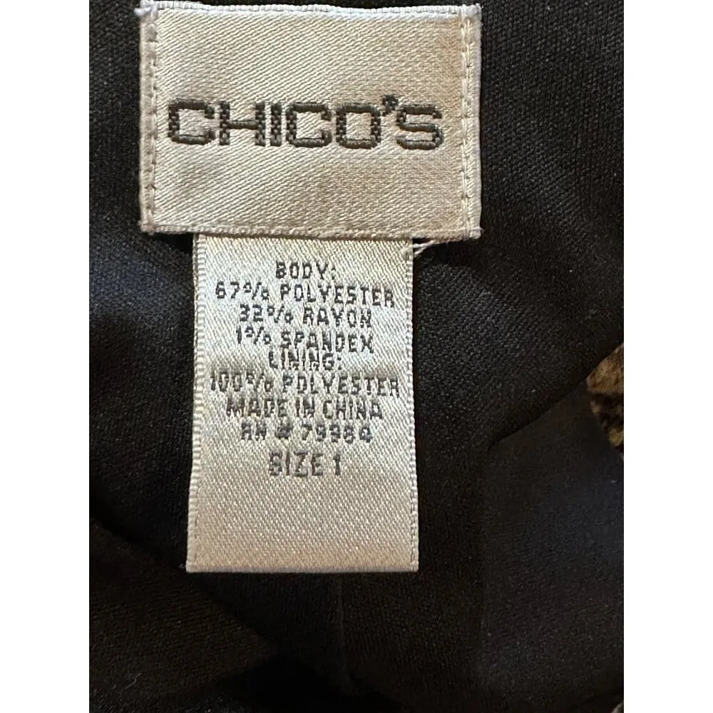 Chicos Snake Print Blazer Jacket With Button Closure Lined Size 1Office Career - Image 3