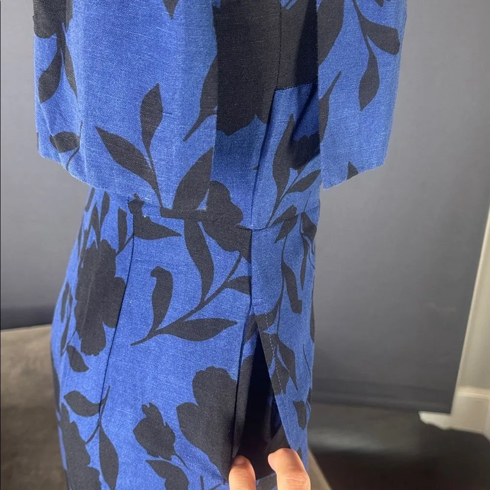 Kate Spade New York Blue Floral One-Shoulder Linen Blend Jumpsuit Size 00 NWOT - Image 4