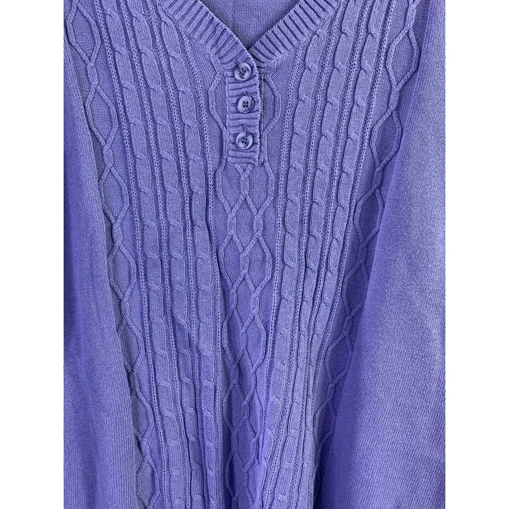 Karen Scott Women's Lavender Cotton Sweater - Image 3