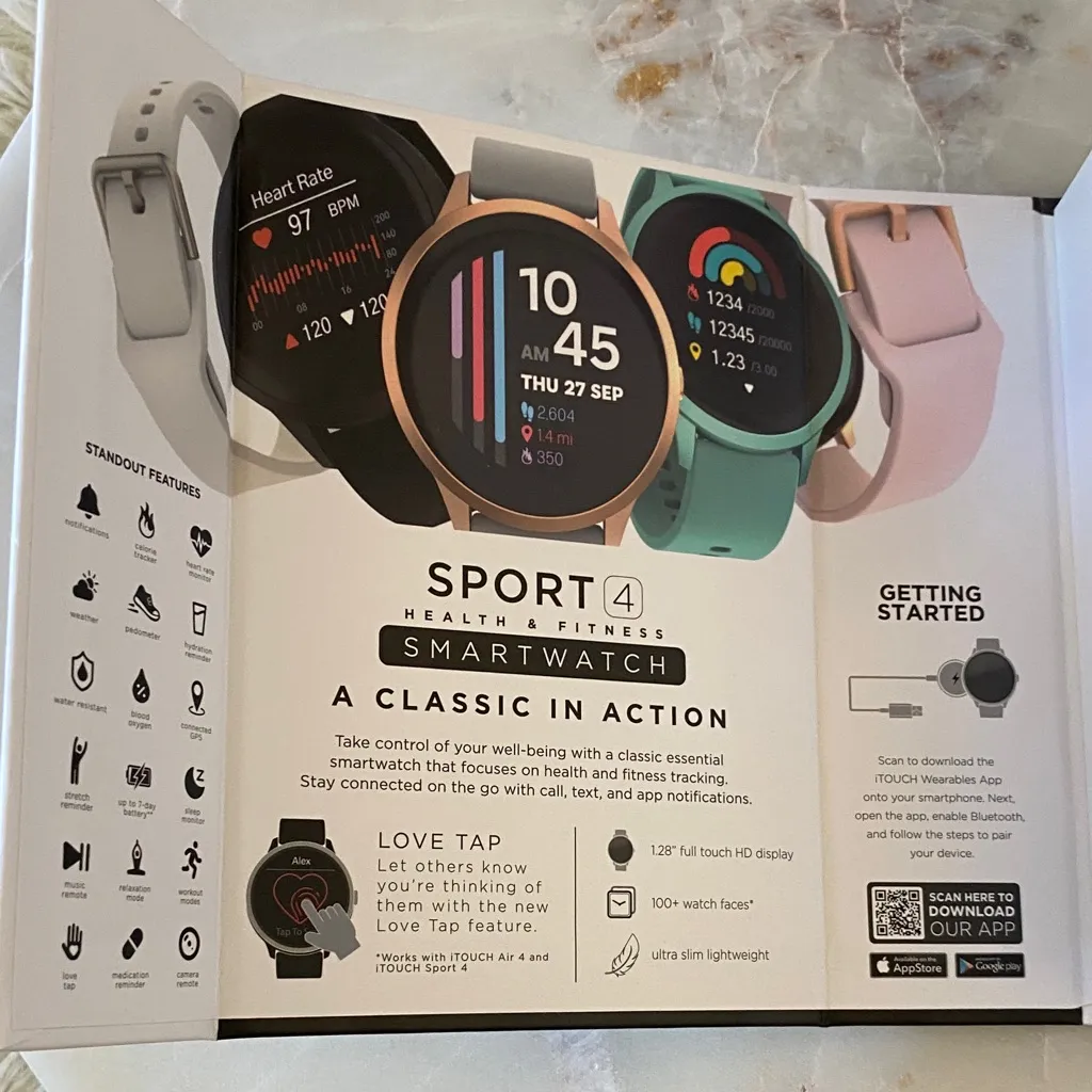 NWT iTouch Sport 4 Fitness Smart Watch Black - Image 7