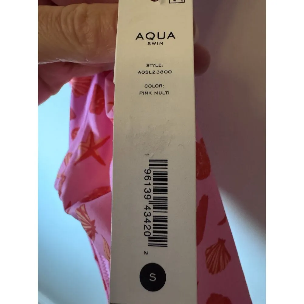Aqua Swim sea shell Printed One Piece Swimsuit pink/red Sz small NWT $98 - Image 11