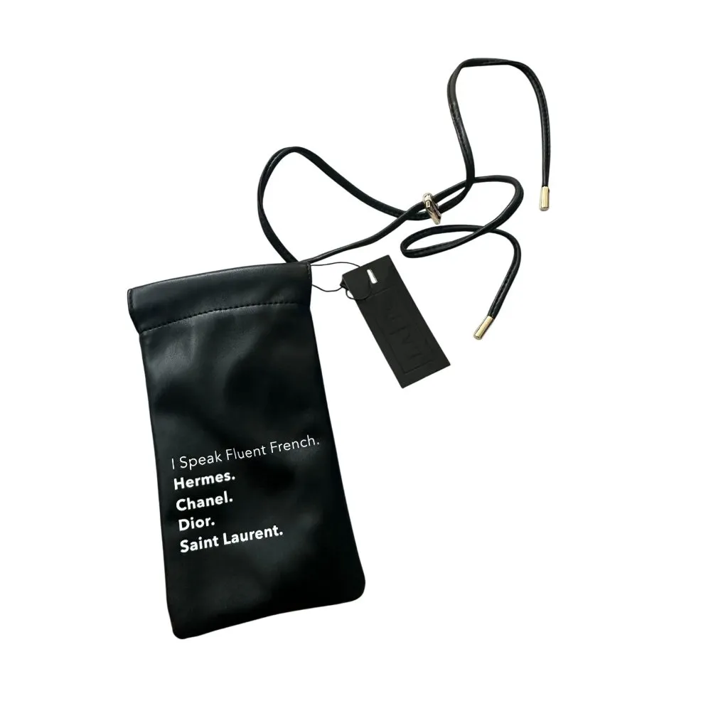 LA TRADING CO I Speak Fluent French Phone Crossbody Bag NEW NWT Black - Image 4