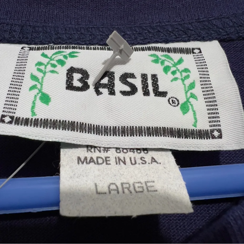 Basil Beaded Star Ladies Cotton Navy Size Large T Shirt : Box Y: Blue - Image 5