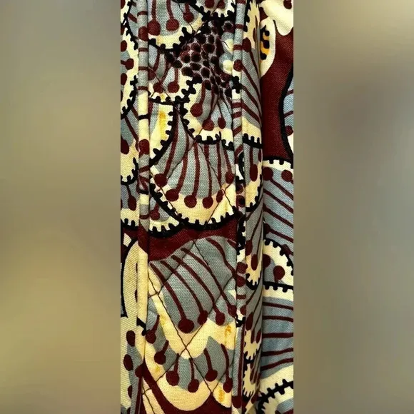 VERA BRADLEY SLATE BLOOMS QUILTED SHOULDER‎ BAG BROWN BLUE FLORAL PURSE - Image 10