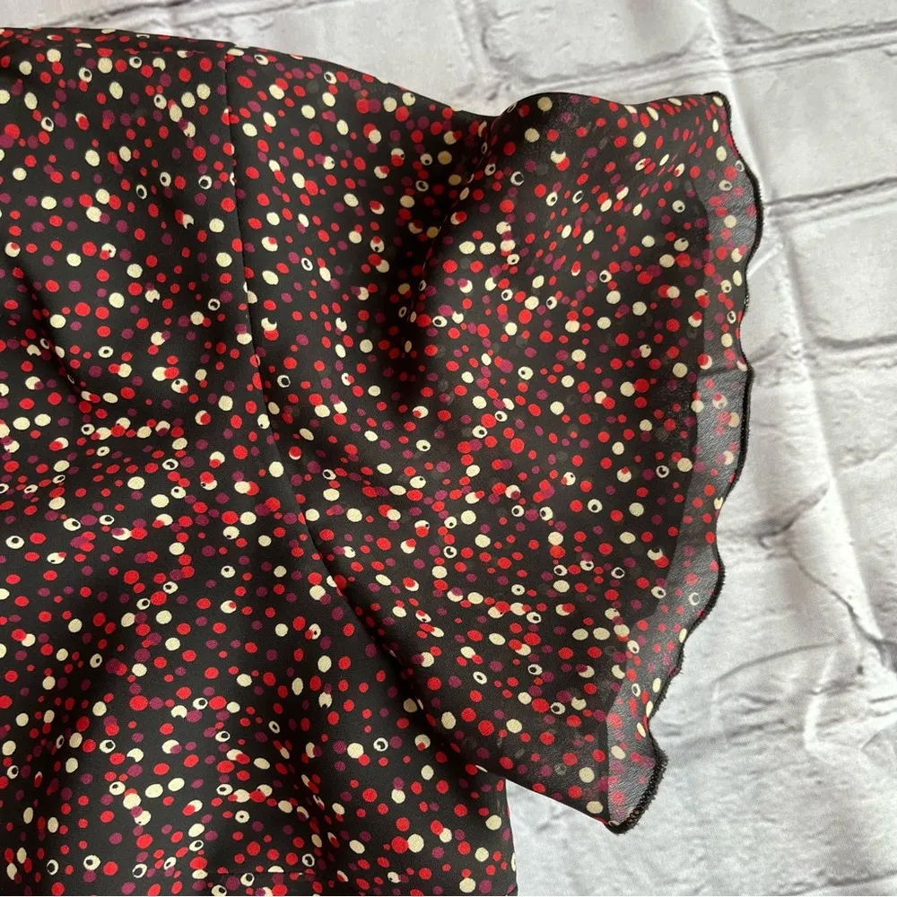 VTG Y2K Top Blouse Shoulder Pads 14 Petite Floral Size 14P - Image 7