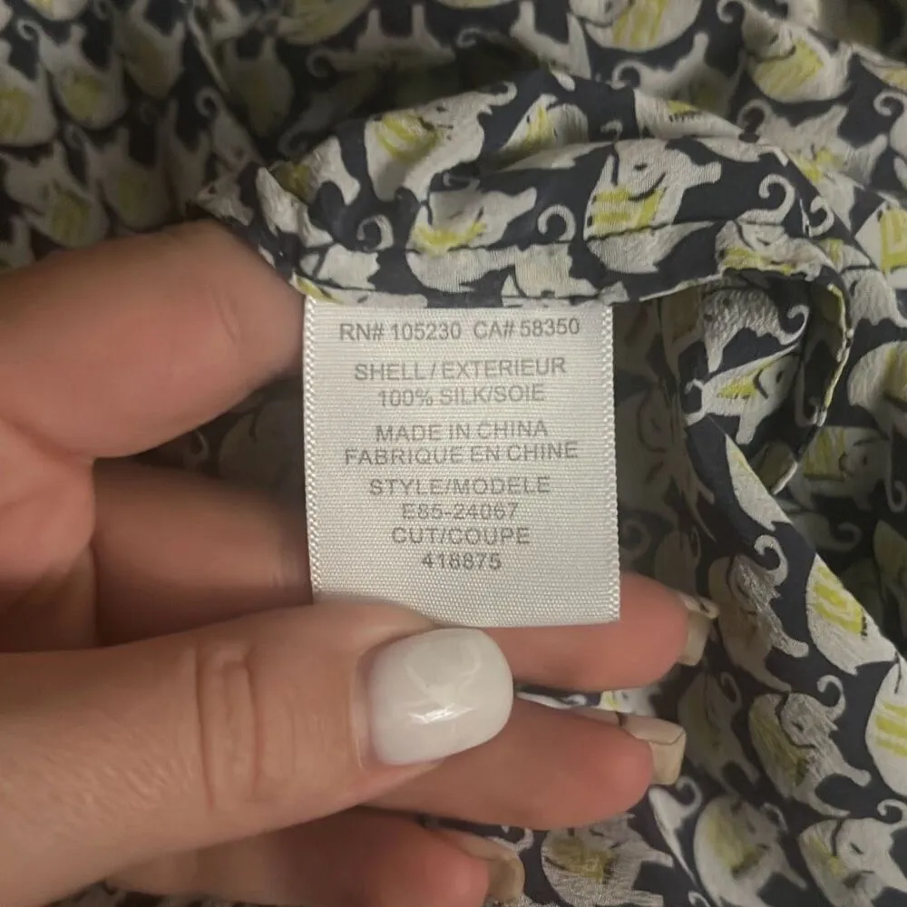 ✨Joie Silk Aruna Sz XS Tank Porcelain Sandstone Elephant Novelty Print✨ - Image 12