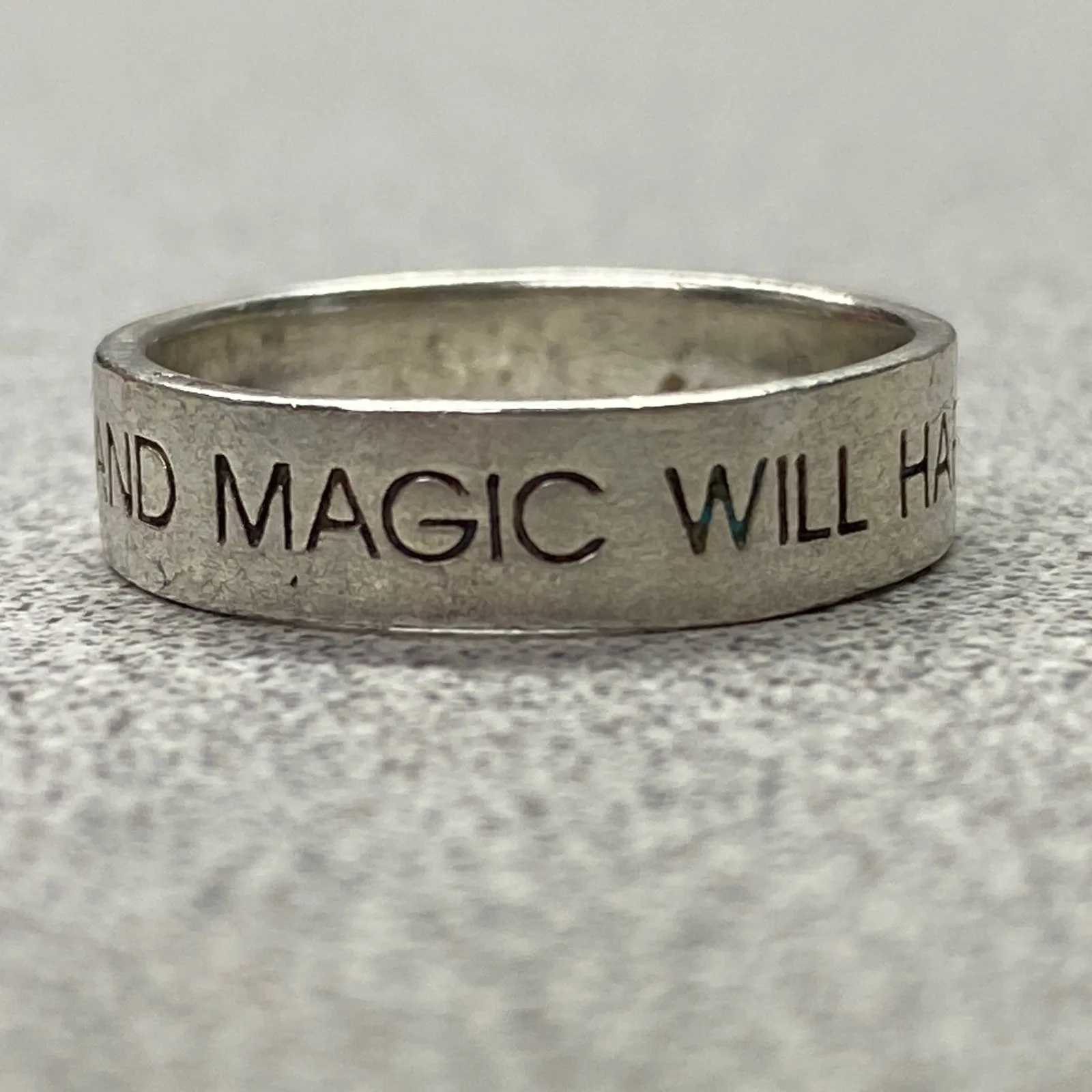 Sterling 925 Believe In Yourself & Magic Will Happen Inspirational Ring Size 7 Silver - Image 3