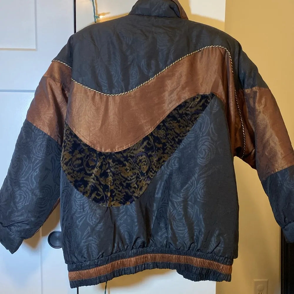 Vintage Copper Metallic Bomber Jacket - Image 4