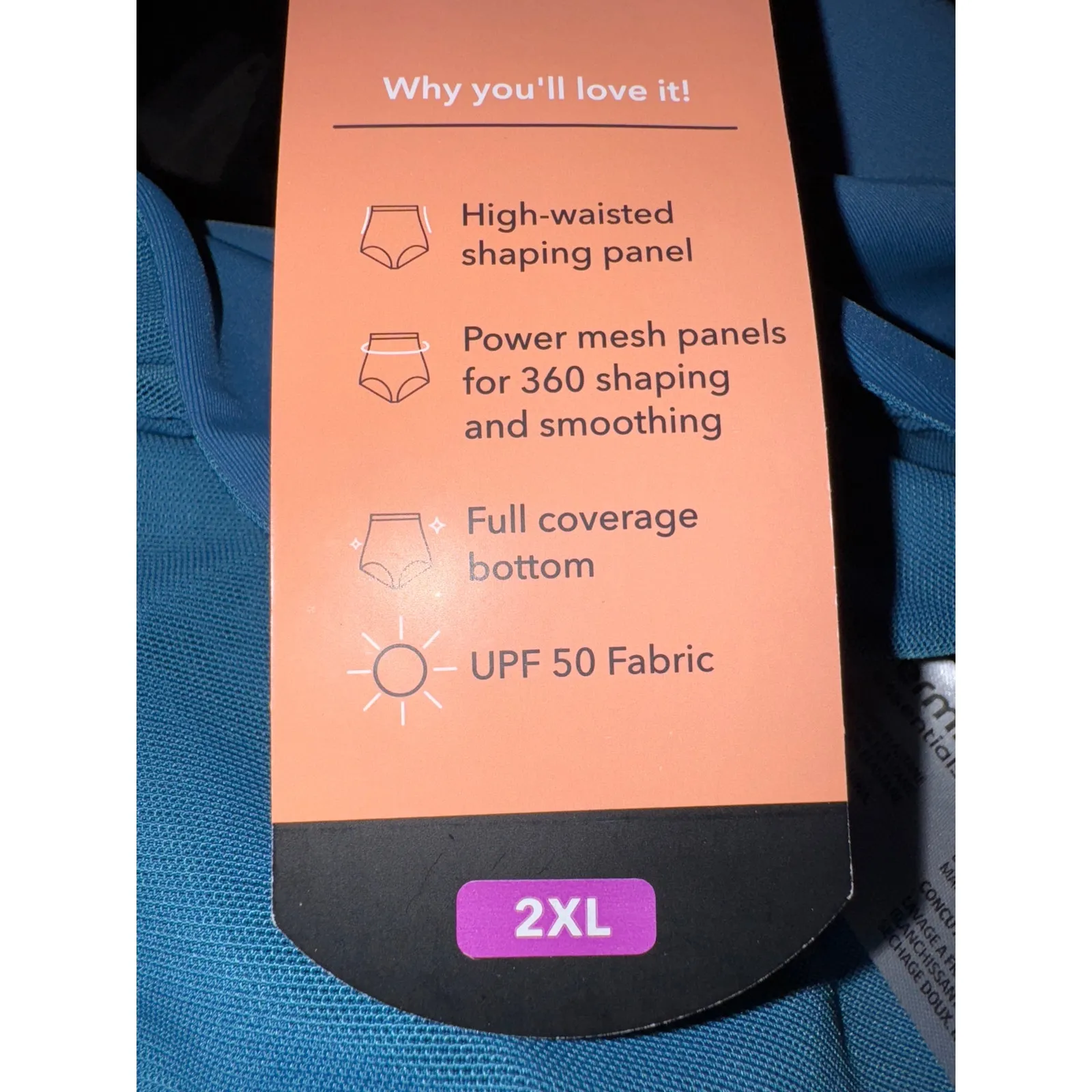 Brand New Shapermint Essentials Women's Size 2XL High Waisted Bikini Bottoms Blue - Image 5