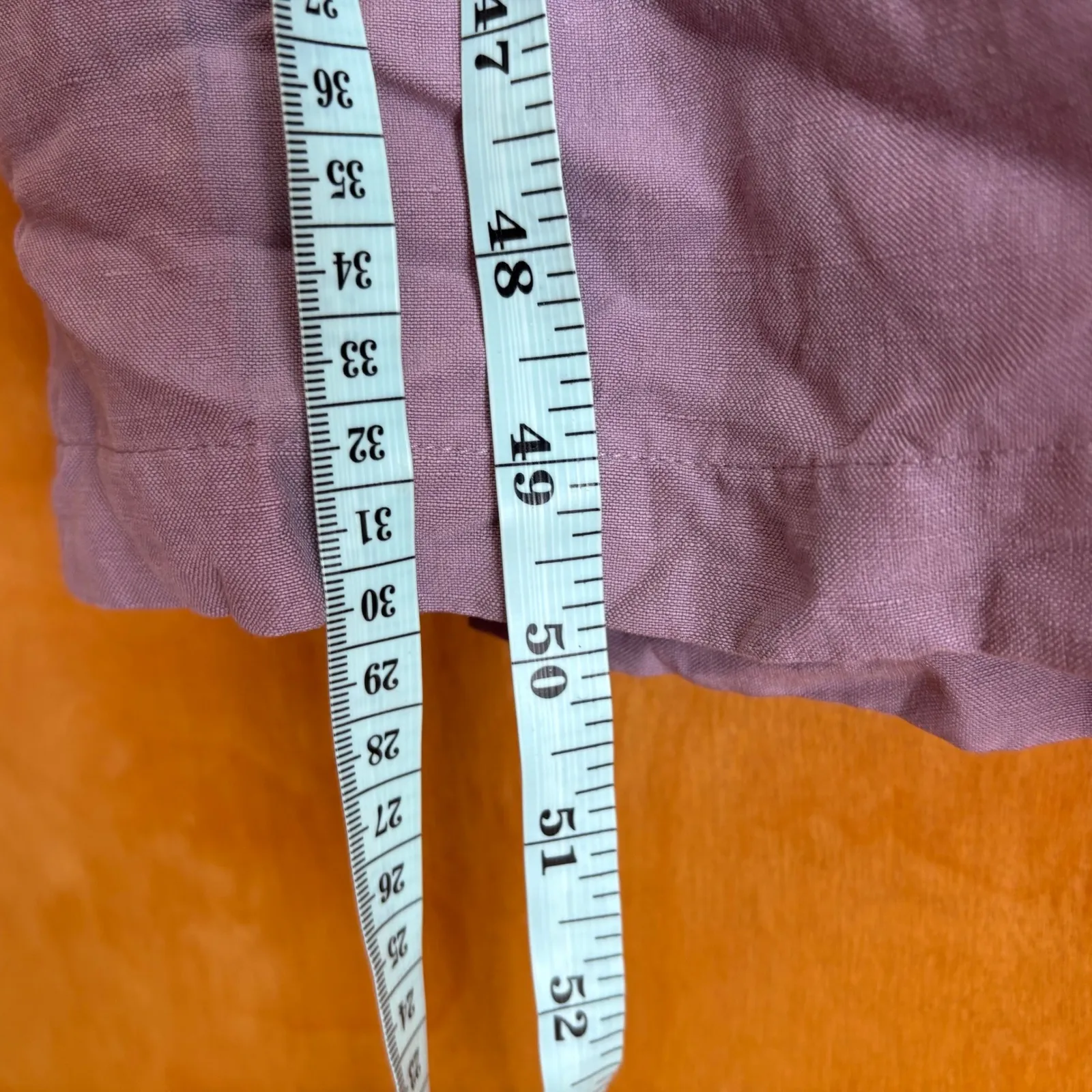 Easy Spirit Silk Linen Button‎ Down Midi Dress Womens Size 6 Purple Lavender - Image 6