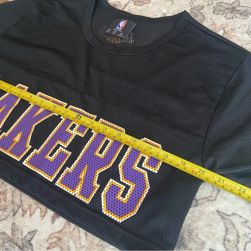 NBA Vintage Lakers Black Mesh Top - Image 5