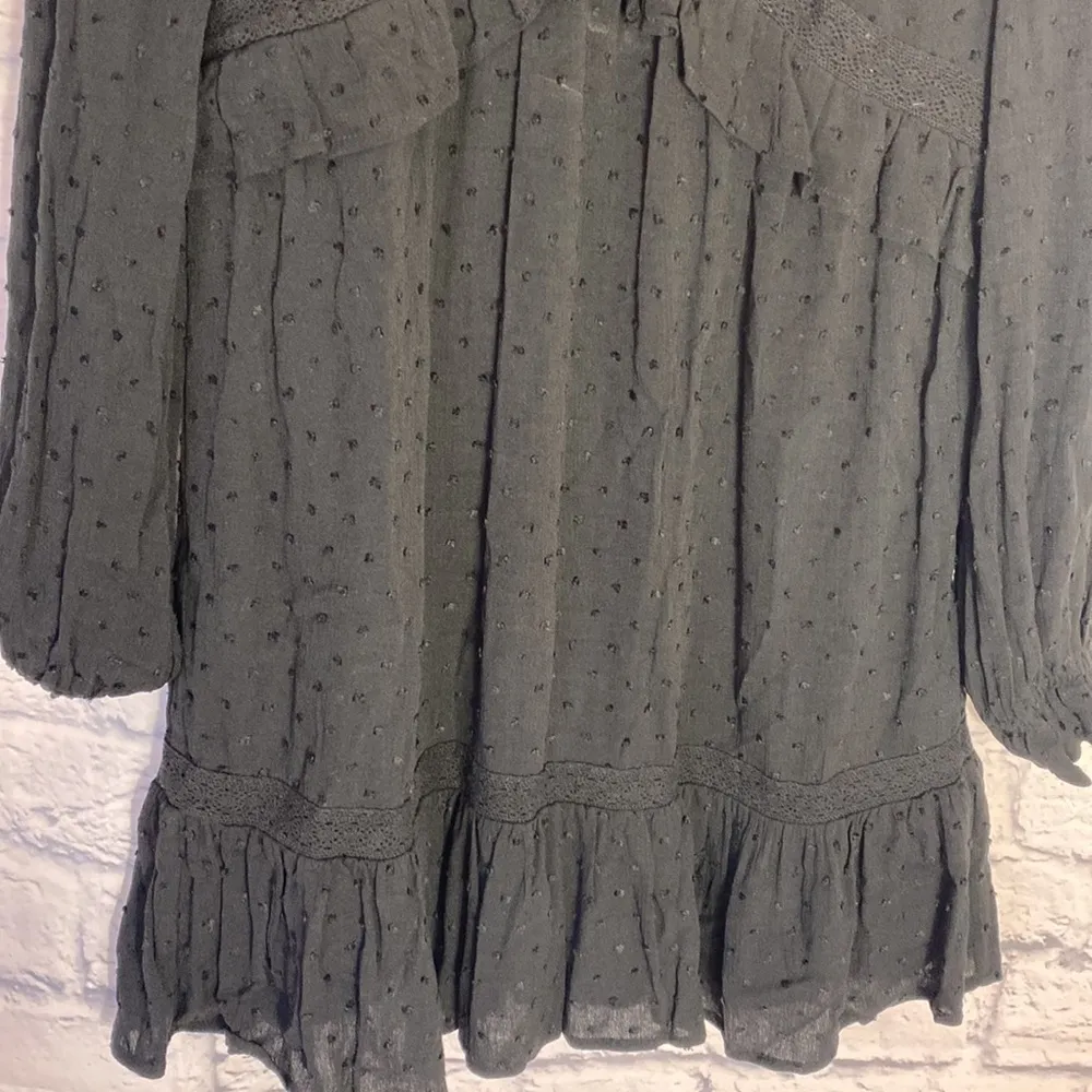 Paige Odelise black clip dot long sleeve mini dress NWT - Image 5