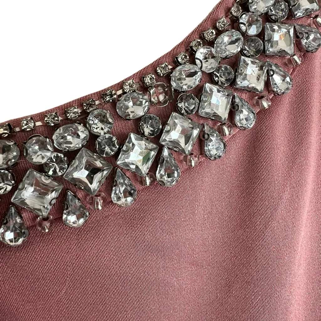 NWT Ieena for Mac Duggal Rose Pink Embellished Neck Trumpet Gown Size 10 #49093 - Image 9