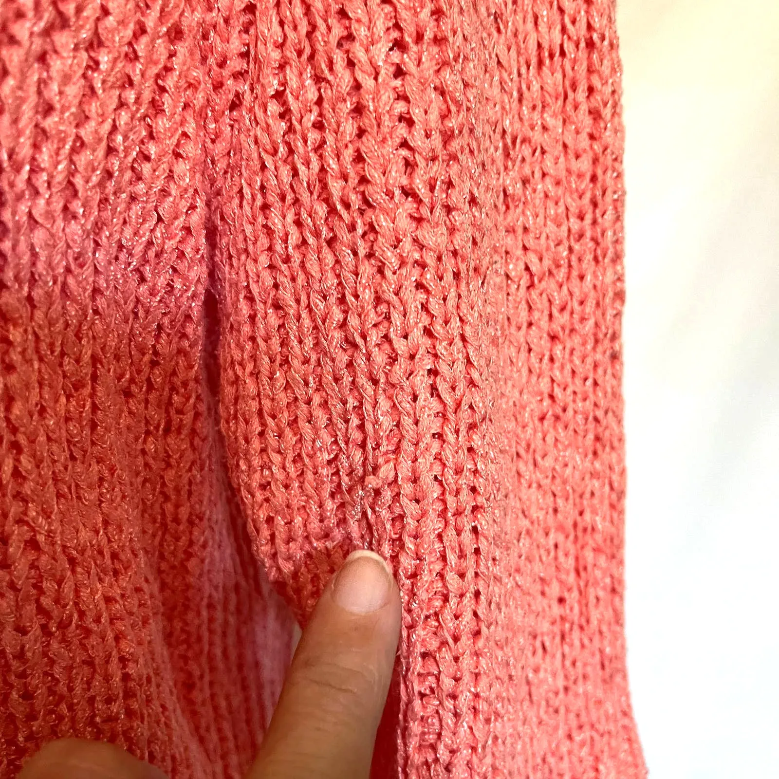 Vtg Y2K JH Collectibles Cardigan Womens Sweater XL Retro Wide Collar Preppy 90s Orange - Image 7