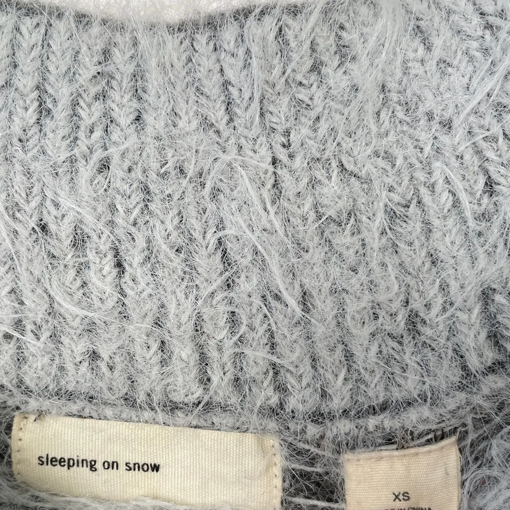 Anthropologie Sleeping on Snow Off The Shoulder Gray Sweater Wool Blend XS - Image 3