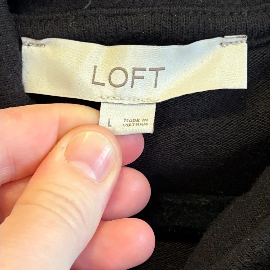 Loft | Black Basic Comfy Cowl Neck Sweater Size Large - Image 4