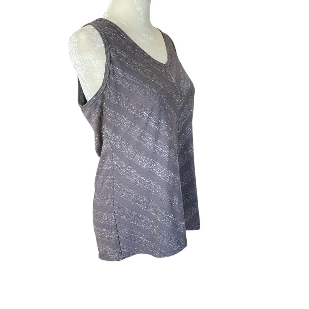 women's size M gray stretchy criss cross back athletic tank top - Image 2