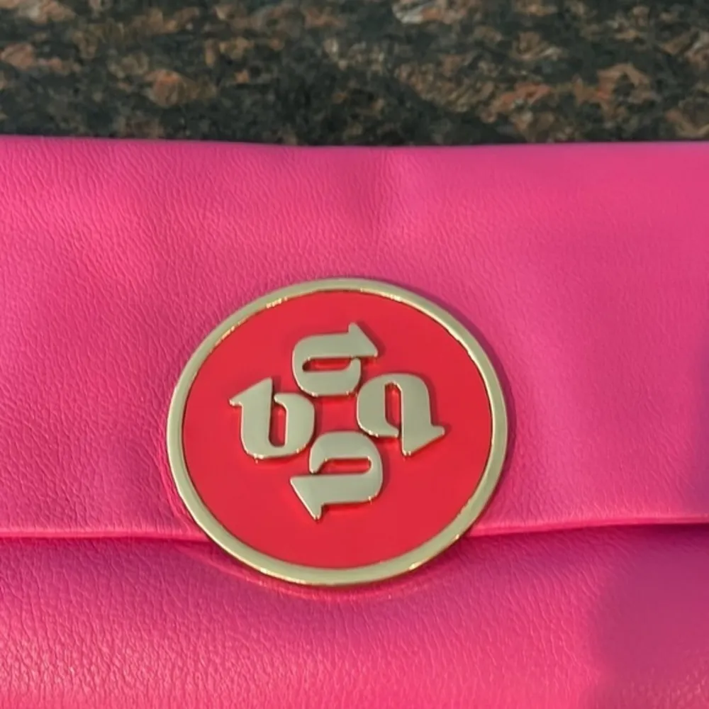Ted Baker monogram leather fold over clutch in fuchsia pink - Image 5