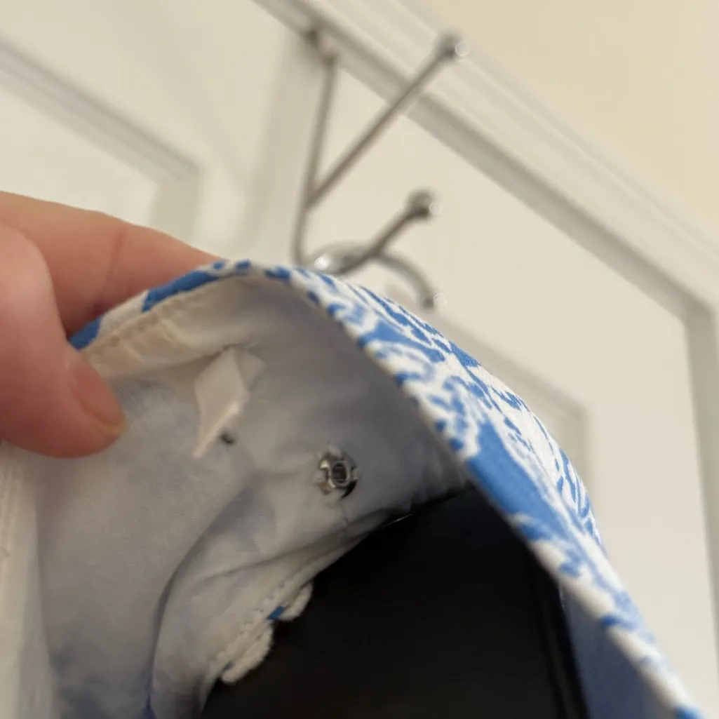 Melani Shift Dress in Coastal Blue Fancy Feet. Size 4 Blue White - Image 11