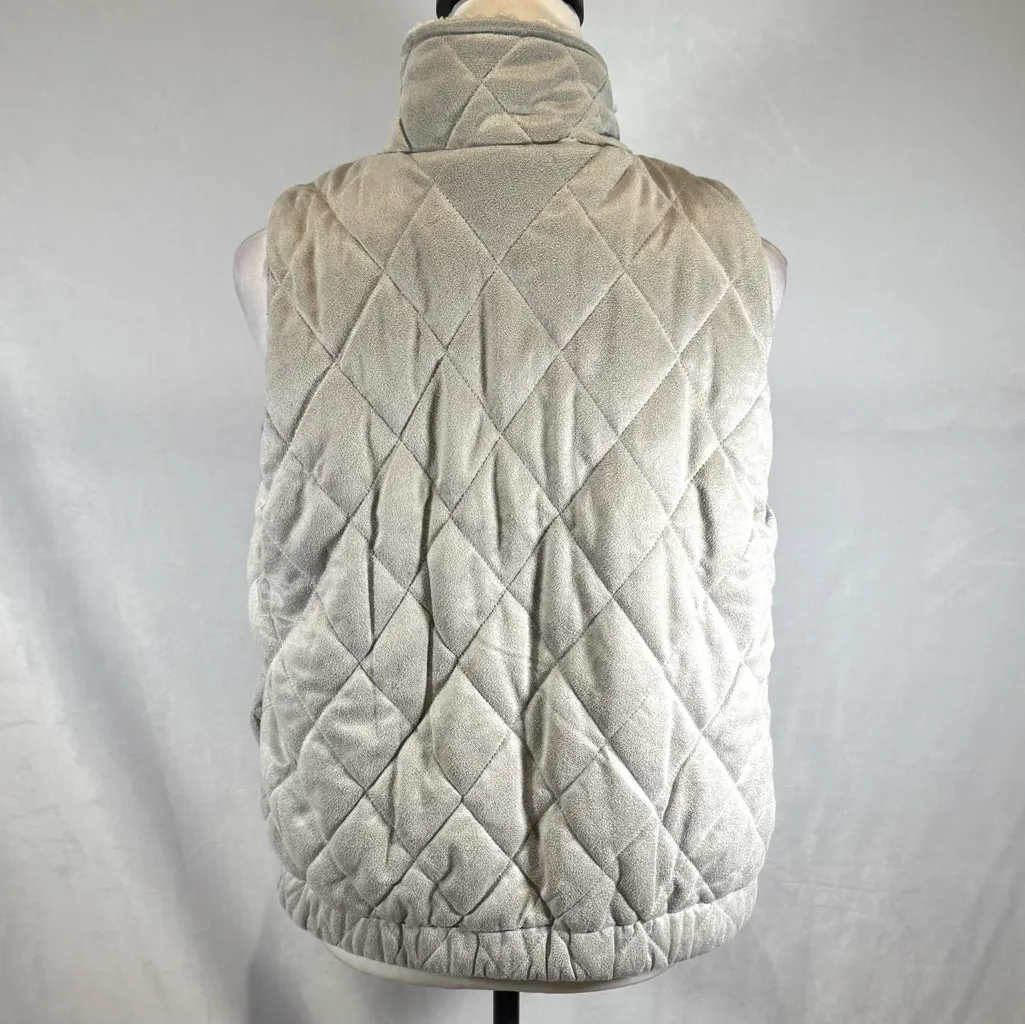 Reversible super soft quilted fleece vest size medium Gray - Image 6